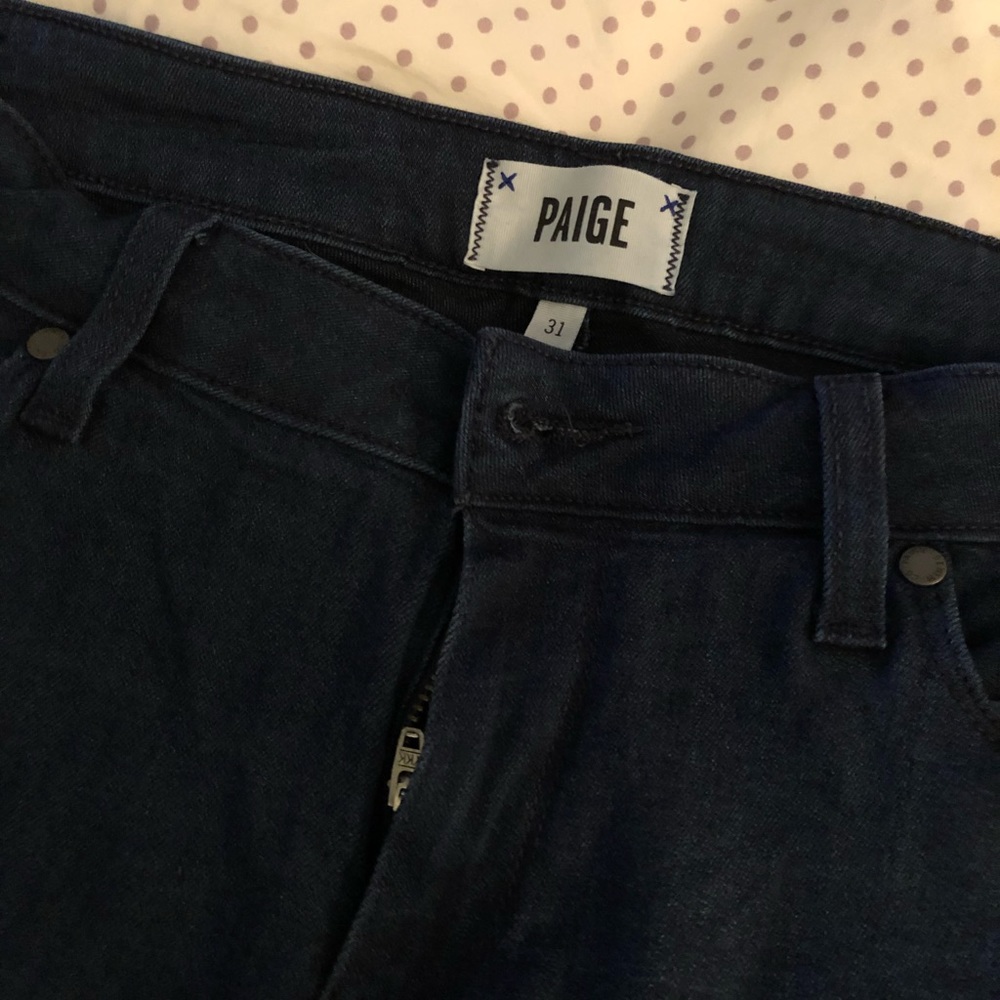 Paige jeans skyline skinny dark wash jeans